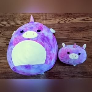 Pair Jumbo and Small Stackable Squishmallows Lola The Unicorn